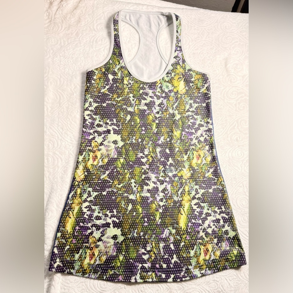 Lululemon Printed Racerback Tank Top – Multicolor Floral Dot